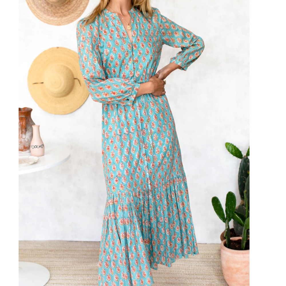 Emerson Fry Blue Floral Maxi Dress